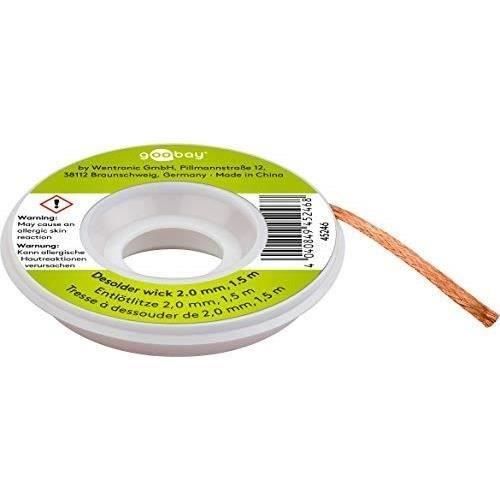 Fixpoint 45246 Tresse à Dessouder, 2.0mm Diamètre, 1.5m Longueur