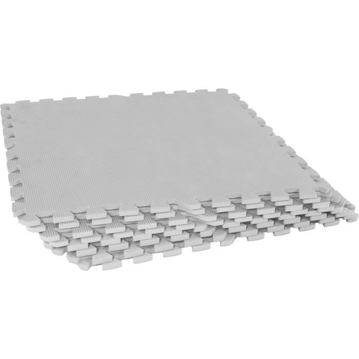 8 dalles carrées de protection - 1,2 cm d'épaisseur - Couleur gris