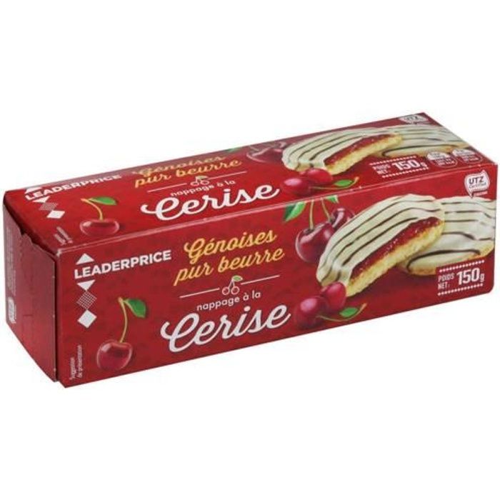 Biscuits génoises pur beurre nappage à la cerise - 150g