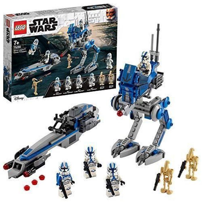 LEGO - 75280 Star Wars Set de jeu Les Clone troopers de la 501ème légion et marcheur AT-RT