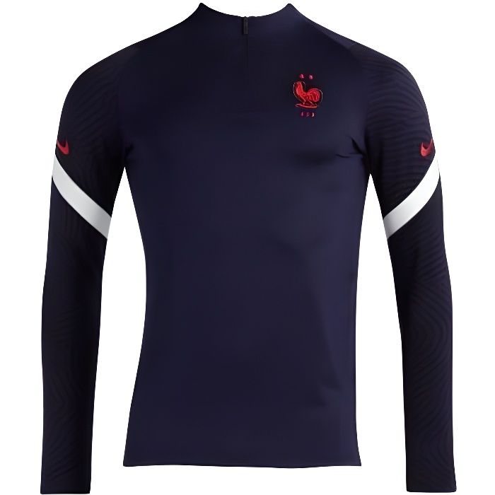 NIKE Maillot de Football 1/4 zip FFF Dril 20 - Mixte - Bleu