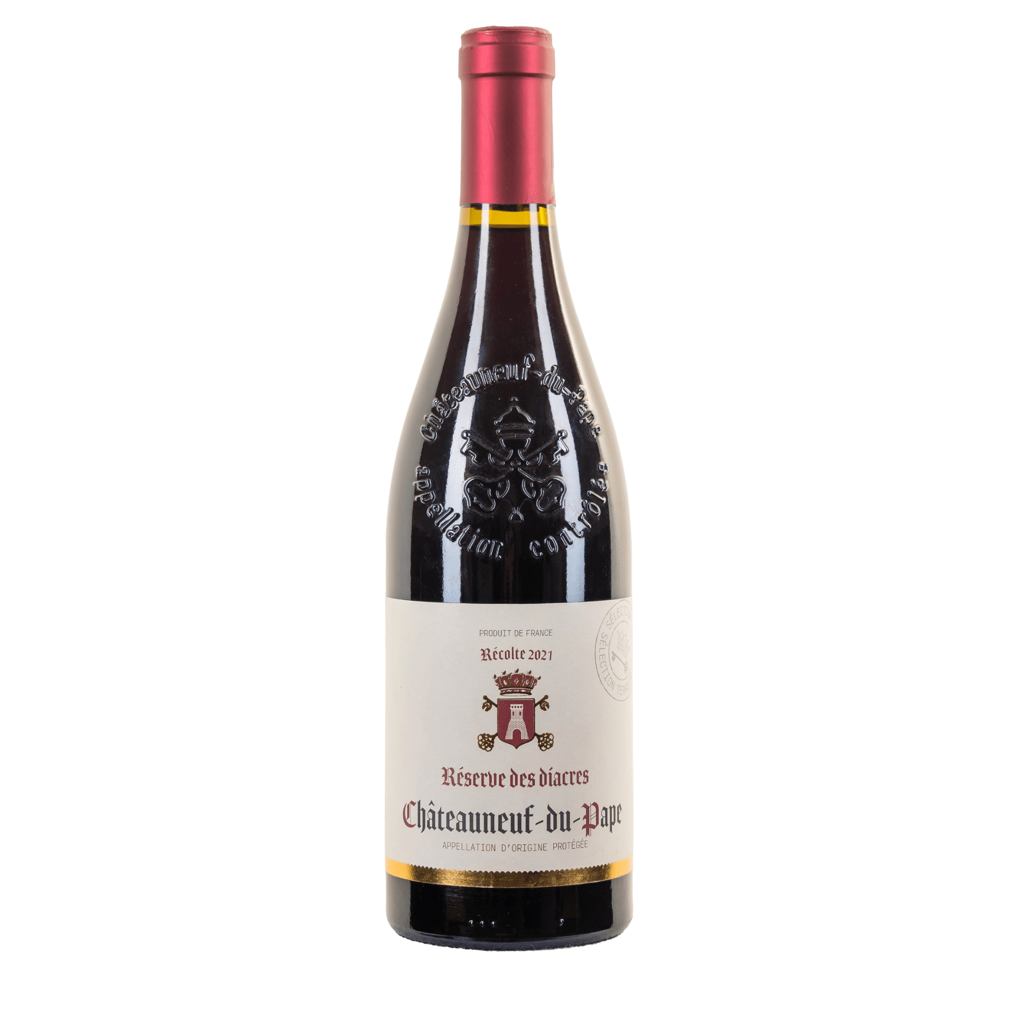 RESERVE DES DIACRES - AOC Châteauneuf-du-pape - 60% Grenache-30% Syrah-10% Mourvèdre - Un vin puissant, un nez fruité - 1 bouteille