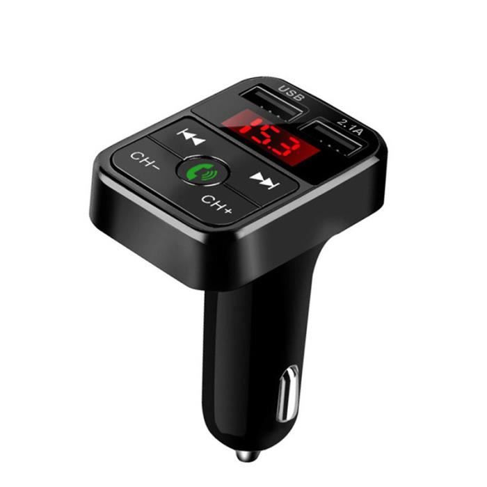 Transmetteur FM pour voiture Bluetooth sans fil Adaptateur USB Chargeur Lecteur MP3 pour iPhone Samsung