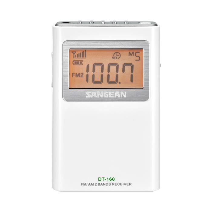 Radio de poche AM/FM SANGEAN - POCKET 160 (DT-160) Blanc
