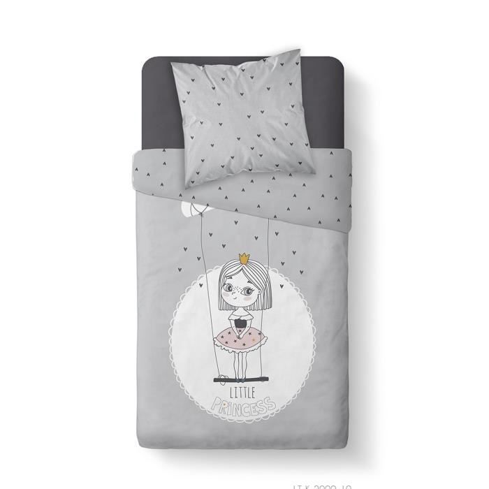 Housse de couette enfant 140x200 cm avec 1 taie d'oreiller 63x63 cm Parure de lit Coton Kids Kool 1.