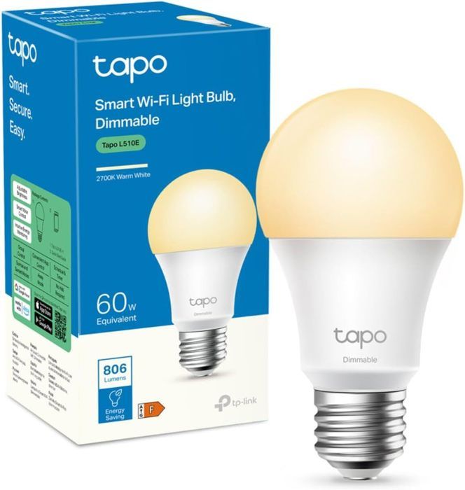 TP-Link Tapo Ampoule Connectée Wifi, Ampoule LED E27 Blanc Chaud, compatible avec Alexa, Google Home et Siri Tapo L510E
