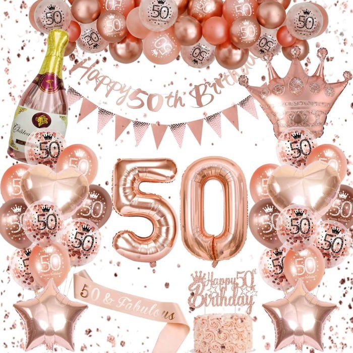 Ballon 50 Ans Anniversaire Femme Décoration D'anniversaire 50 Ans, Pour