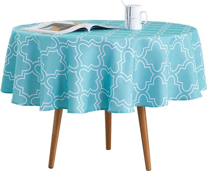 Nappe Toile Cirée Pvc Ronde 140 Cm Vert Sauge[u2434] - Maison