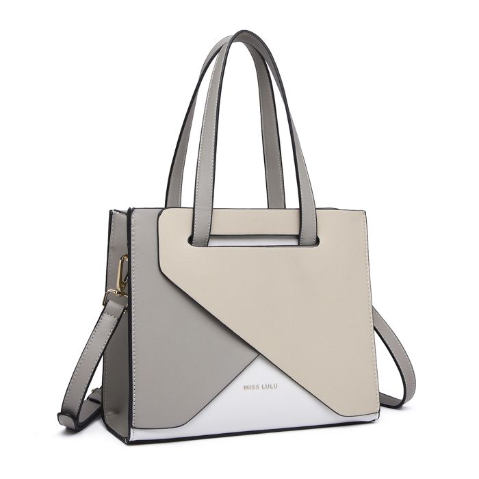 Sac à main - MISS LULU - Sac bandoulière - Cuir synthétique tricolore - 26x9x21cm - Grande capacité bandoulière amovible
