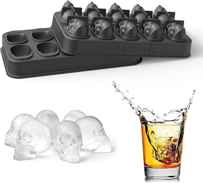 Moule En Silicone 40 Cavités En Forme De Tête De Mort – Pour Chocolat, Bonbons, Glaçons, Idéal Halloween (avec Compte-Gouttes) - 11