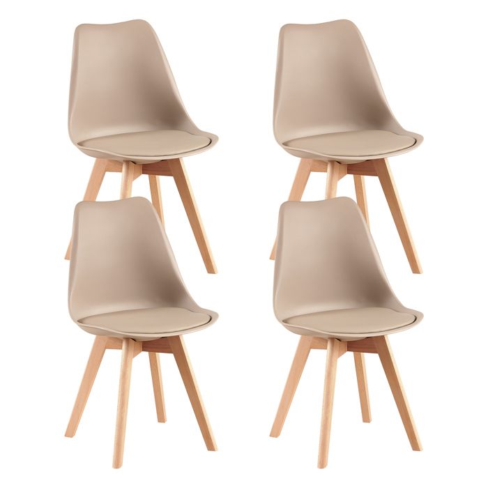Lot de 4 chaises scandinaves kaki chaise chaise de cuisine chaise de salle à manger chaise salon chaise plastique