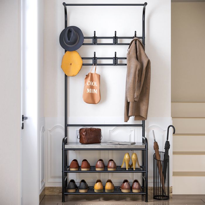 Porte-Manteau avec Étagère à Chaussures 64 x 30 x 182cm - SALUT