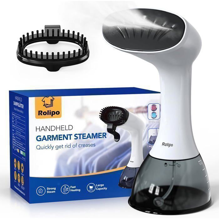 ROLIPO  D&eacute;froisseur &agrave; main portable Voyage Vapeur Steamer 1640W 400ML D&eacute;bit vapeur 33g/min