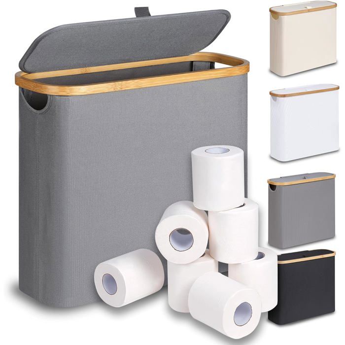 Rangement Papier Wc Boîte Rangement Papier Toilette MKAKYES - Panier Pliable Imperméable 12 Rouleaux Avec Couvercle Et Poignée, Noir Rangement Papier Wc Boîte Rangement Papier Toilette MKAKYES - Panier Pliable Imperméable 12 Rouleaux Avec Couvercle Et Poignée, Noir