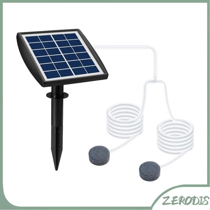 Aérateur solaire étang avec tube à oxygène et pierre à bulles 6V 2W 08 L / min Pompe doxygène solaire pour létang aquarium