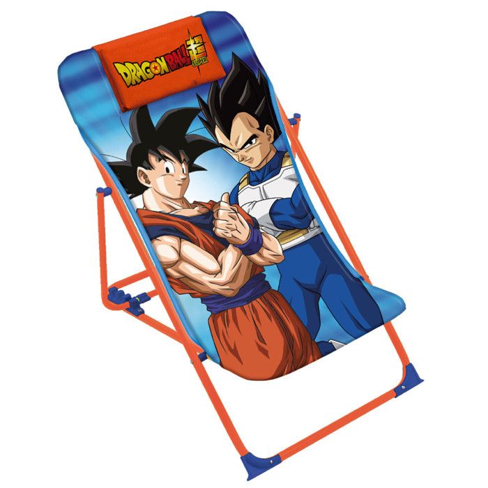 Chaise longue pliante - Dragon Ball Z - Multicolore - 61x43x66 cm - Pliable et adapté aux enfants