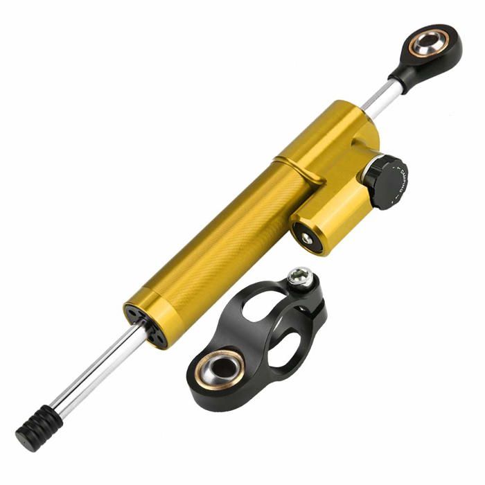 Amortisseur de direction - Stabilisateur damortisseur de direction universel en alliage daluminium pour moto (Or + Noir)