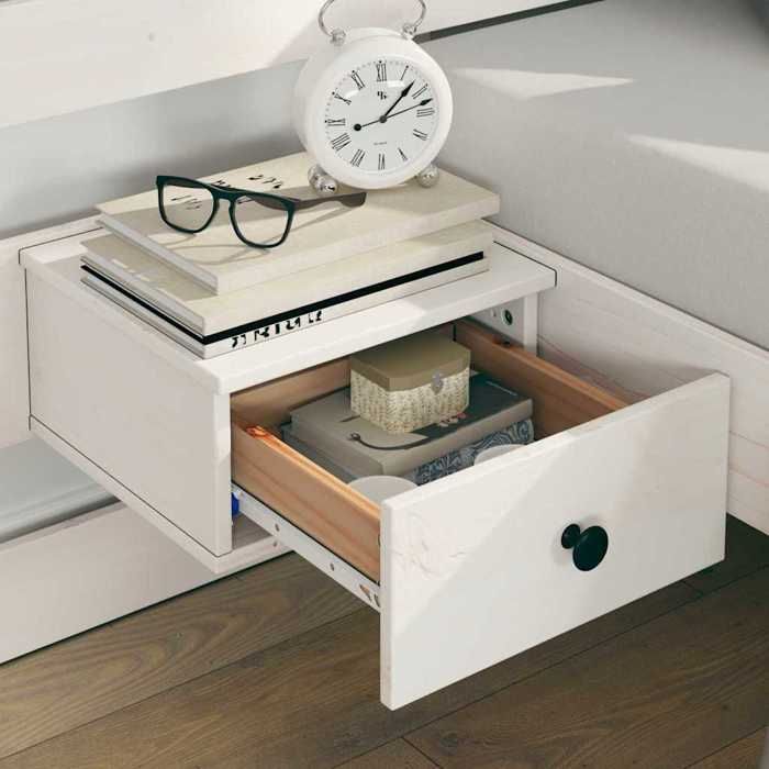 Structure de lit en pin massif - UU - 120x190 cm - Blanc - Cadre à lattes - Pin massif - Poids maximal 220 kg