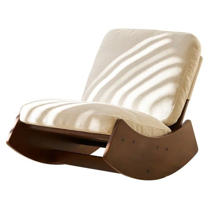 Fauteuil À Bascule Berçant 90x61.5x71.9cm Confort Haute Qualité Bois Massif Idéal Salon Chambre Lecture Blanc Fauteuil À Bascule Berçant 90x61.5x71.9cm Confort Haute Qualité Bois Massif Idéal Salon Chambre Lecture Blanc