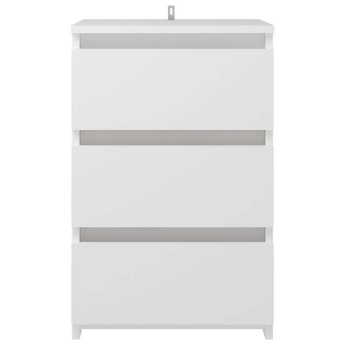 Table de lit - Blanc - Armoire de chevet - 1 PC - Blanc 40x35x62 5 cm Aggloméré T3455