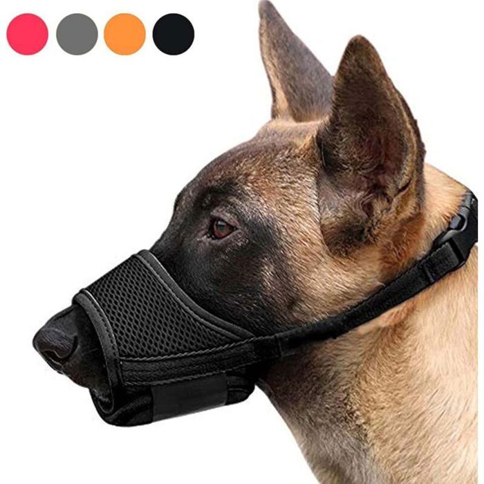 Muselière pour Chien en Maille Douce et RespiranteMuselière pour Chiens Reglable Respirable Souple Empêcher de Mordre Mâcher