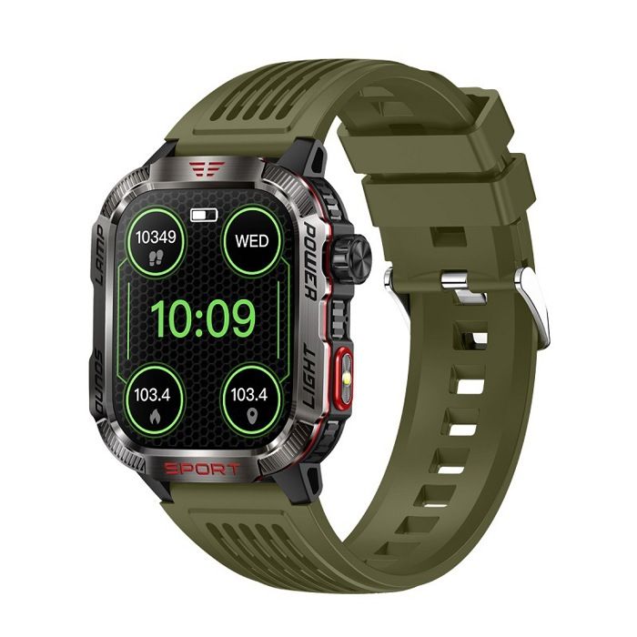 Montre de sport de plein air pour hommes prend en charge les appels Bluetooth plusieurs modes sportifs avec boussole lampe de poche