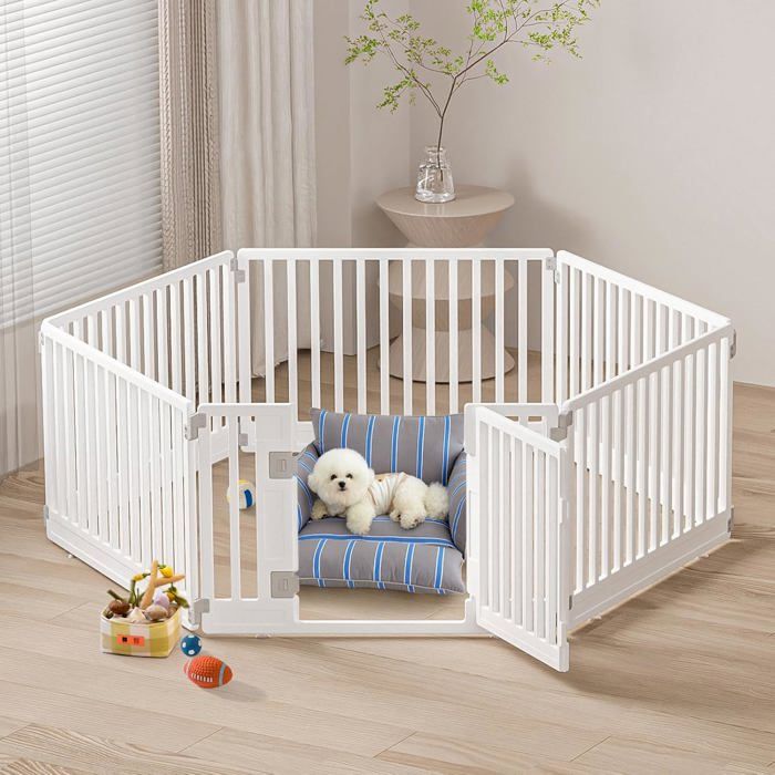 Parc pour Chien et Cage pour Chiot Intérieur Extérieur Box pour Chien Pliable Antidérapant sans Outil Solide 178 x 153 cm