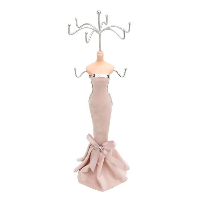 Support Présentoir à Collier En Lin - Buste Mannequin Pour Bijoux - 3 Tailles