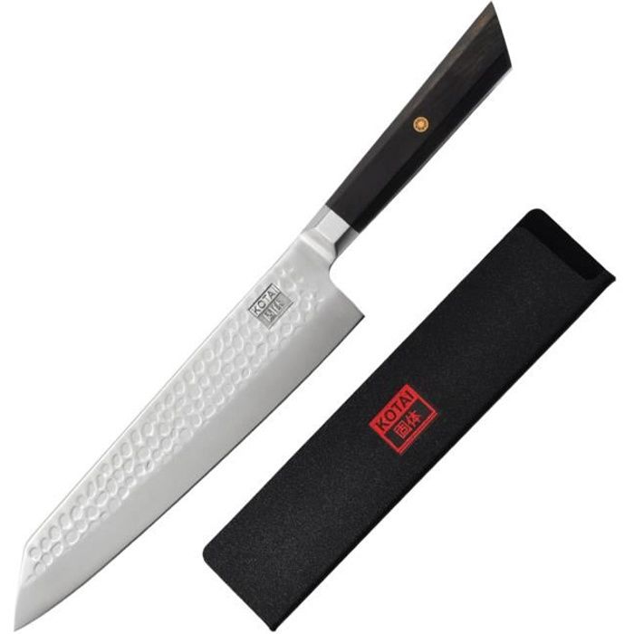KOTAI - couteau de cuisine professionnel - martelé & aiguisé à la main -  acier inoxydable japonais ultra-tranchant. Garanti à vie ! - Cdiscount  Maison