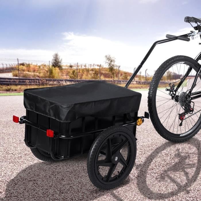 Remorque Chariot Cargo Remorque De Velo Bicyclette Avec La Couverture Prix Pas Cher Cdiscount