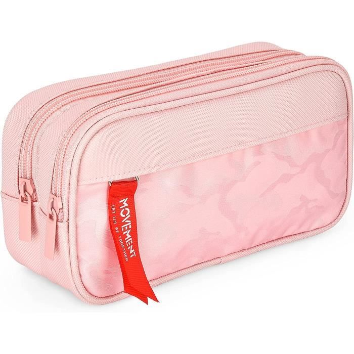 Trousse Scolaire Gris À Crayons Grande Capacité Avec 3 Compartiments Cadeau Noël Ado Garçon