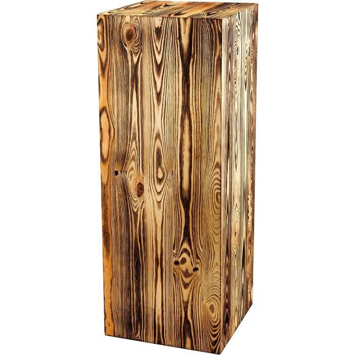 Bloc en bois massif - 20 x 20 x 20 cm - Lot de 3 supports en bois - Support  en bois - Décoration pour la maison - Colonne de fleurs en