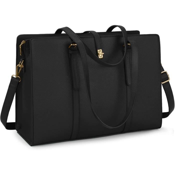 Sac Cabas Femme Sac Travail Grande Capacité Cuir Pu Sac Cours Avec 3