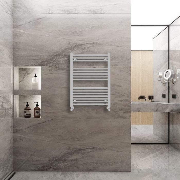 Sèche Serviette Eau Chaude Heilmetz Radiateur Seche Serviette Salle De Bain Anthracite 70 X 60