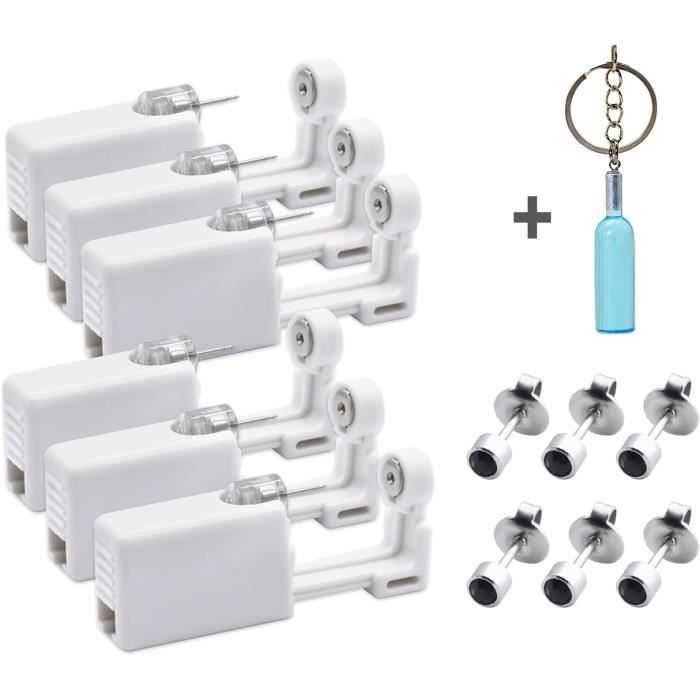 Kit Perçage D’oreille Jetable VPOUERY – 4 Pistolets Avec Tiges Hypoallergéniques (acier Chirurgical + Silicone) – Stérile, Perçage Précis En 15 Secondes - 2