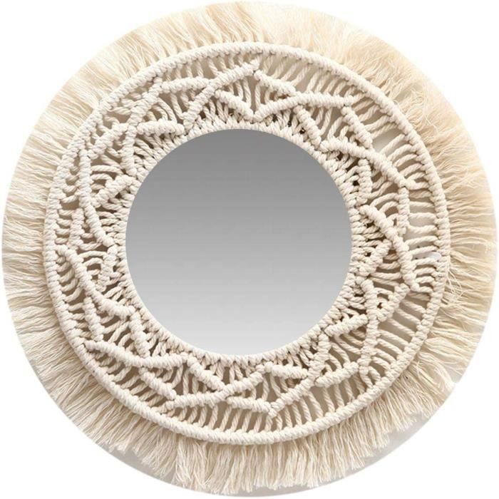 Miroir Mural 63x76cm Décor Miroir Avec Cadre en Bois et Métal pour Salon Chambre Salle de Bain - Maison