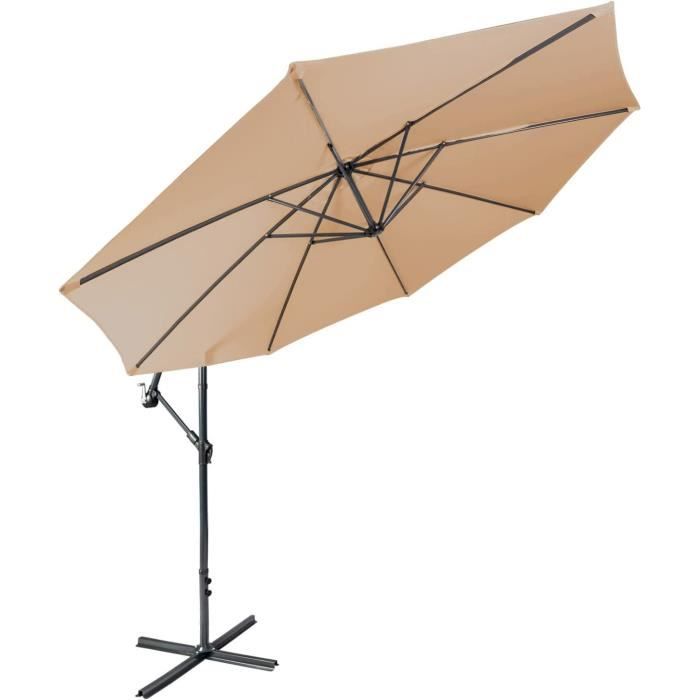 Parasol De Jardin Rond Kadax - Diamètre 220 Cm, Hauteur Réglable 142-224 Cm - Pour Terrasse, Balcon, Piscine
