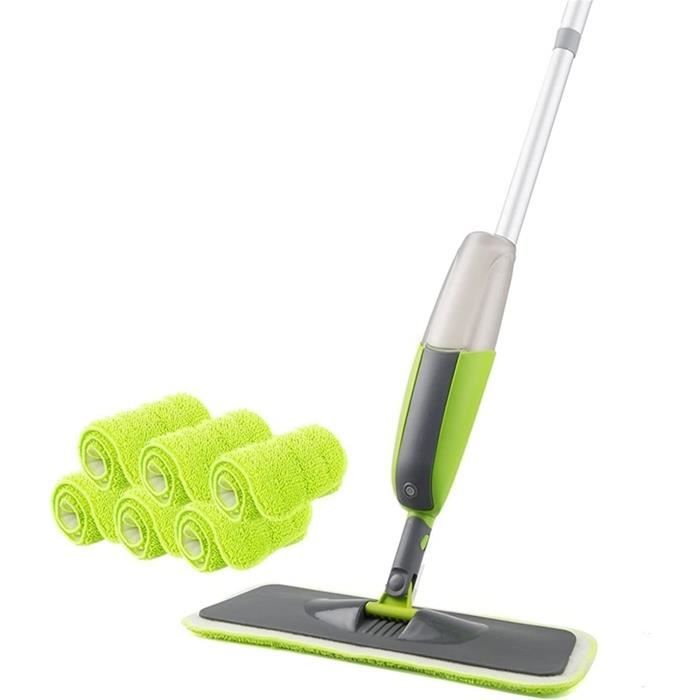 Balais Serpillère Vaporisateur Spray Mop Avec 2 Double Face Tampons En