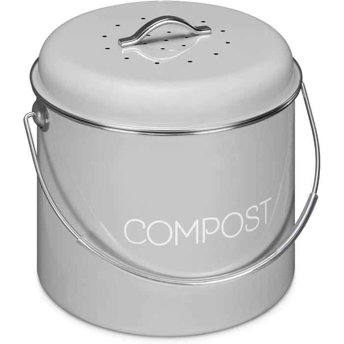 Poubelle À Compost 5l Bac Cuisine Acier Inoxydable Composteur Déchets  Alimentaires 3x - Cdiscount Jardin