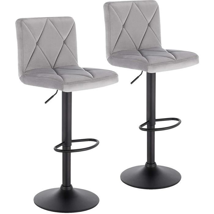 Lot De 2 Tabourets De Bar Avec Dossier CLP - Assise Et Dossier Rembourrés Similicuir/tissu - Repose-pieds - Hauteur 110cm