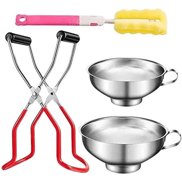 Lève-bocaux 4 en 1, Trousse À Outils De Mise en Conserve, Pinces De Mise en Conserve À Prise Pince À Canettes en Acier Inoxydable