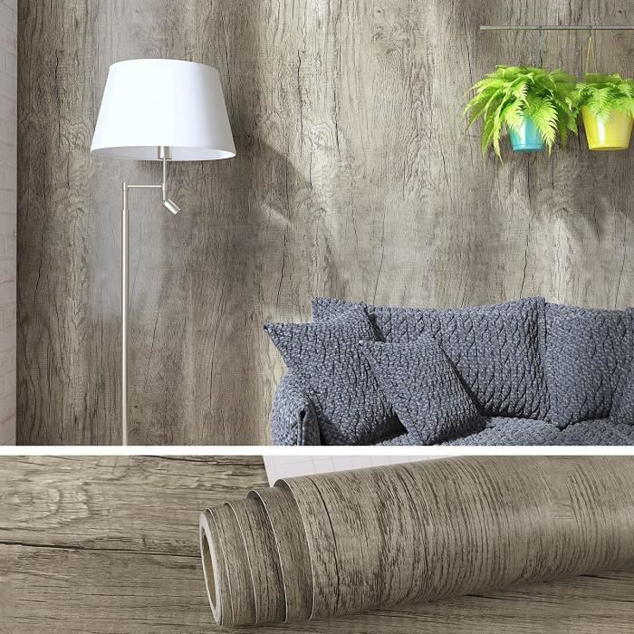 VEELIKE Papier Adhesif Pour Meuble Bois Marron Vintage Papier 465701