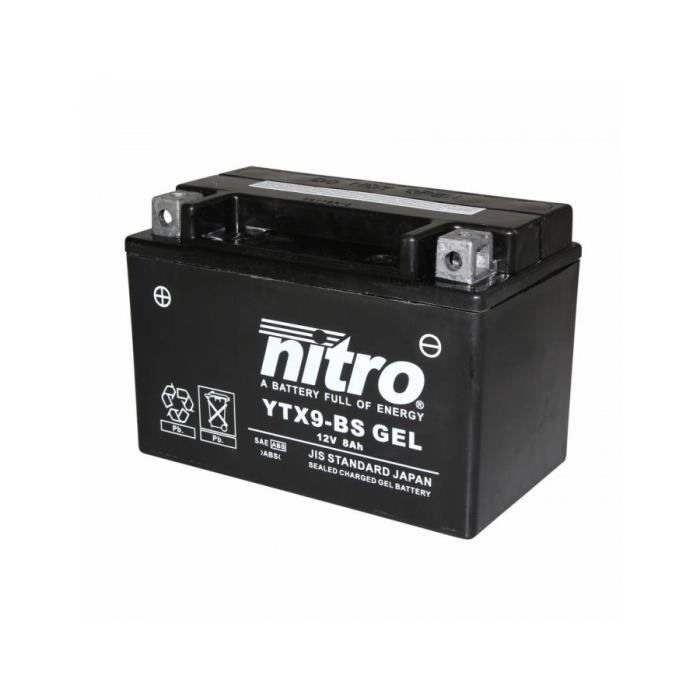 Batterie 12v 8 ah ytx9-bs gel nitro sans entretien gel pret a l'emploi (lg150xl86xh105)