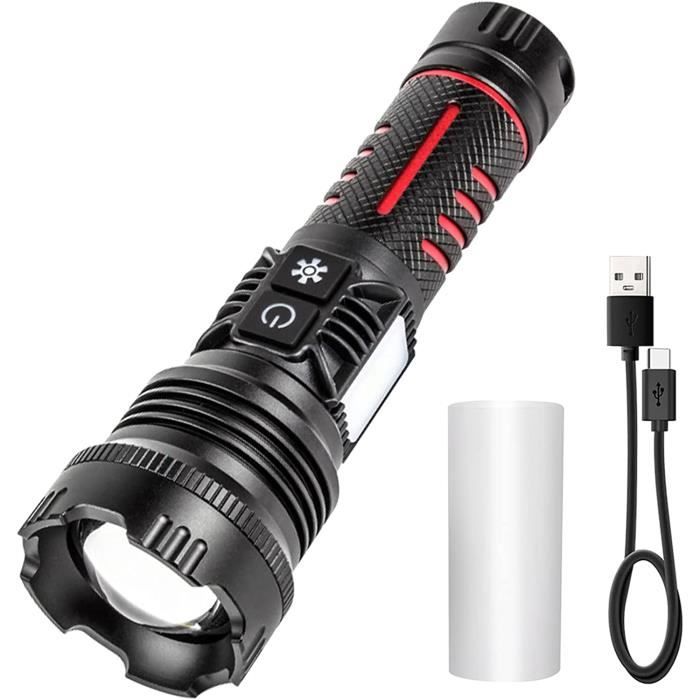 Lampe Torche Led Ultra Puissante, 20000 Lumens Lampe De Poche Rechargeable, Lampe Tactique 8