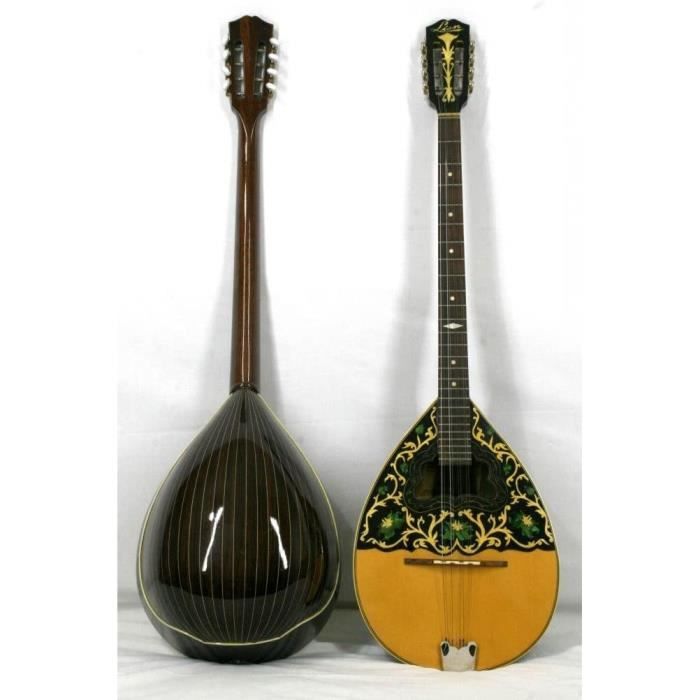 Bouzouki - Vintage Serie Grec Palissandre Foncé Table D Harmonie Corps Purflés