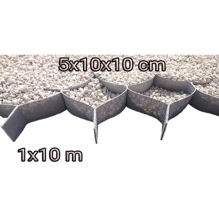 Stabilisateur de gravier 5cm hauteur (10x10cm) - 1x10m - 10m2
