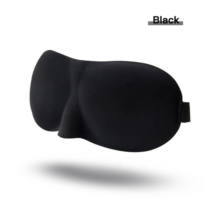 Masque De Sommeil 3D Noir Ultra-confort - 100% Coton - Dimensions 25x10 Cm - Neuf Sans Emballage