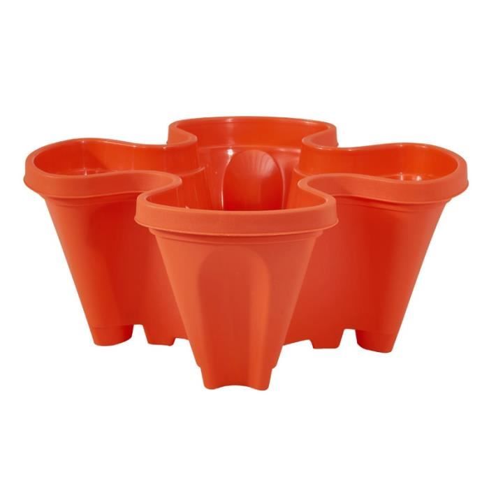 Pots de fleurs empilables - Plastique - Légumes - Fraises - Jardinières de jardin - Rouge