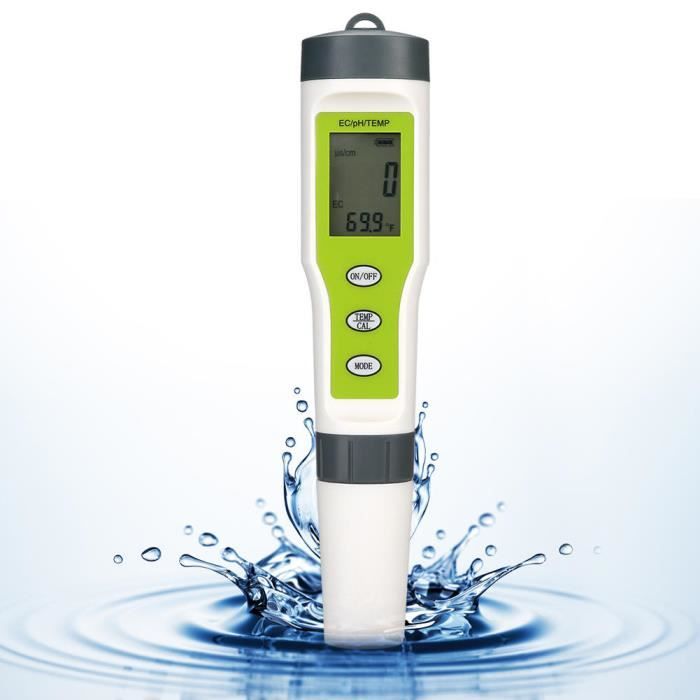 Eau Potable. pH-Mètre Numérique Portable avec Écran LCD Testeur de Qualité de lEau pour Piscine/Étang Aquarium/Piscine pH-Mètre