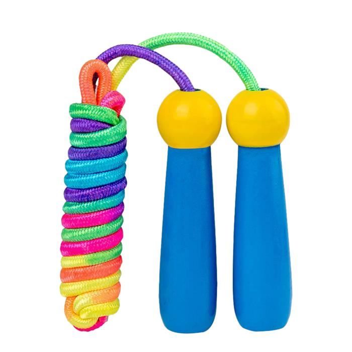 Corde à Sauter Enfant GAROMIA 2.6m Réglable – Poignée Bois Coton Durable Pour Sport Et Jeux (4-8 Ans)